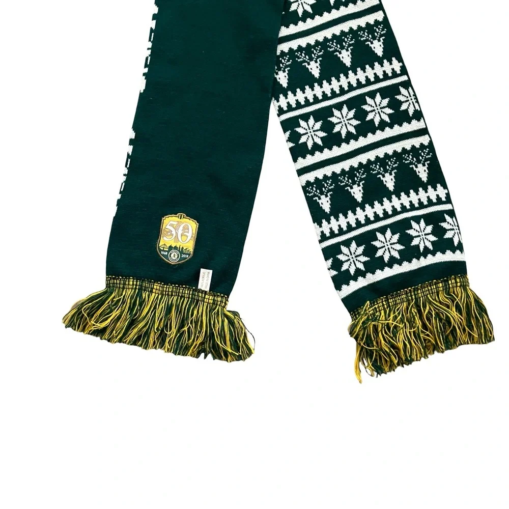Oakland Athletics Scarf 50 Year Anniversary Scarf MLB Green SGA ‘18 Holiday MLB